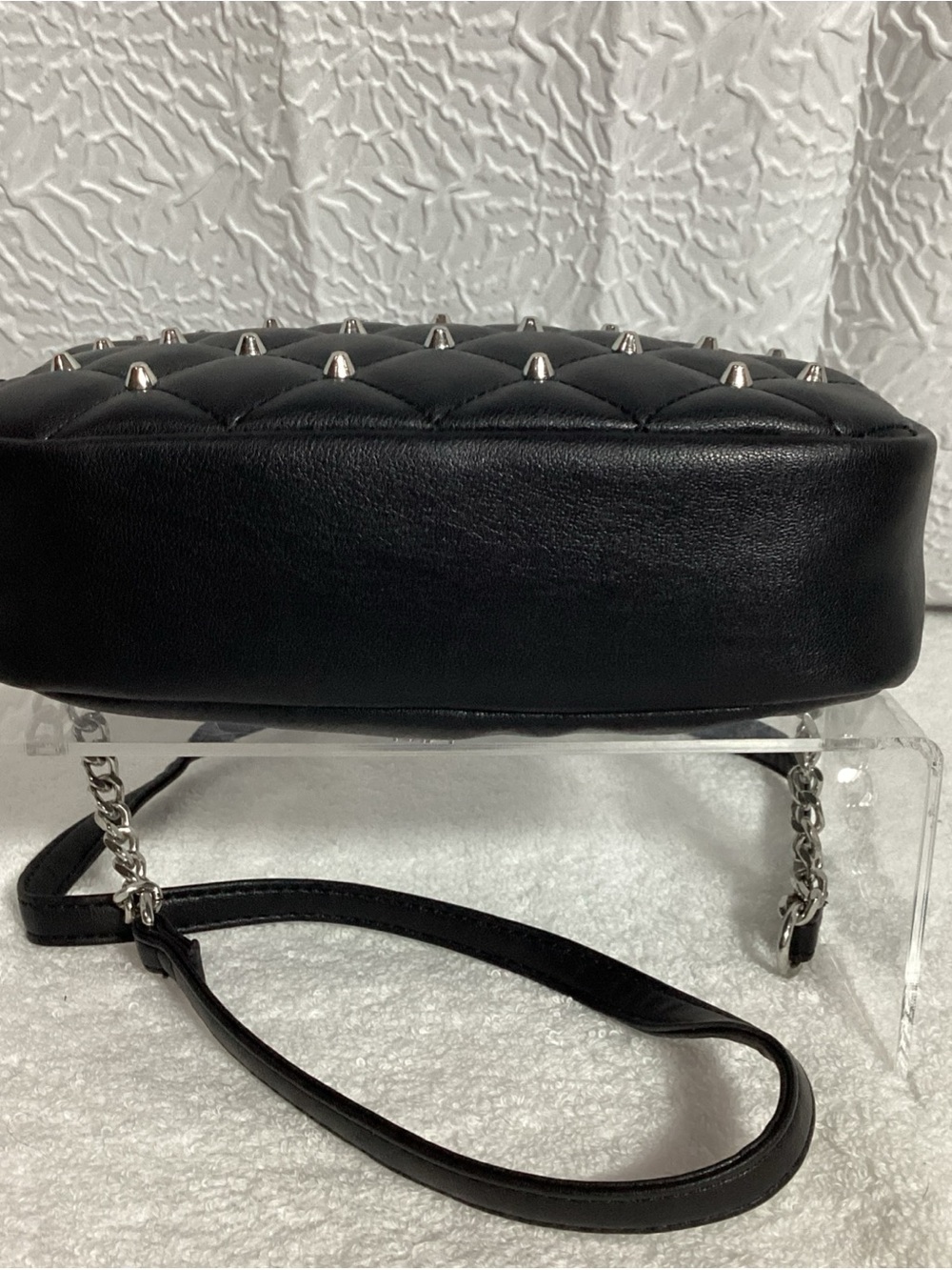 Rebecca Minkoff Black Quilted Studded Crossbody Bag EUC - Picture 4 of 11